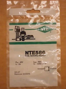 NTE586 ECG586 SK9935 1N5820 40V 3A Schottky Barrier Silicon Rectifier Diode NEW - Picture 1 of 2