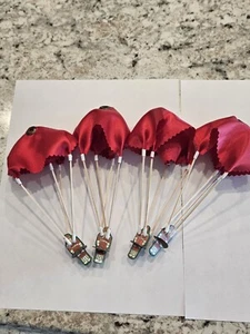 Set of 4 Red Parchutes ( NU) for Erector Sets- Remakes - Picture 1 of 2