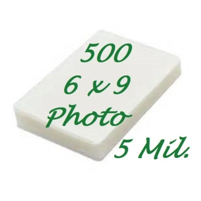 LAMINATING 4 LESS 6 x 9 Half Letter Laminating Pouches Sleeves 500 5 Mil Portrait Gloss X-Clear