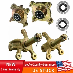 4 Stud Front Wheel Hub Steering Knuckle Spindle Brake Disc Fit ATV Quad Go Kart - Foto 1 di 9