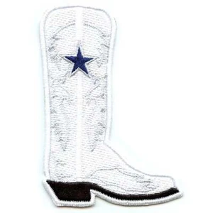 Dallas Star Boots Patch Western Texas City Embroidered Iron On - Picture 1 of 2