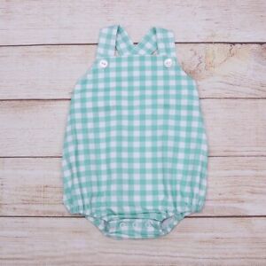 NEW Boutique Baby Boys Girls Plaid Sleeveless Bubble Romper Jumpsuit