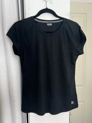 Camisa de Entrenamiento RBX Para Mujer Mediana/Grande Negra Manga Corta Atlética Fitness Top Foto 1 de 4