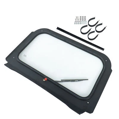 Full Glass Windshield w/ Wiper For 2008-2014 Polaris RZR 570, 800, XP 900 Black - Image 1 of 4