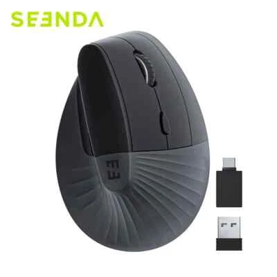 Seenda Vertical Wireless Mouse Type C Rechargeable Ergonomic USB & Type C Mice - Image 1 of 4