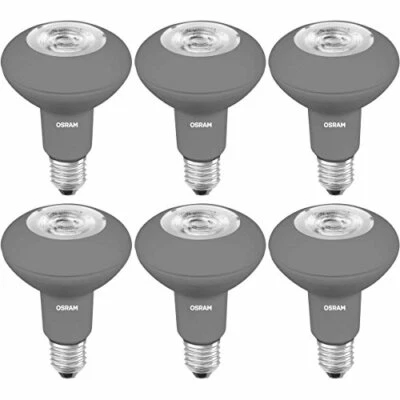 6x Osram LED lampada riflettore R80 bianco caldo 36° E27 5W = 71W EEK: F (spettro A-G) - Immagine 1 di 3