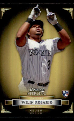 2012 Bowman Sterling Gold Refractors #24 Wilin Rosario /50 - Image 1 of 2