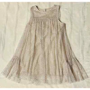 epk Designed in France taupe polka dot tulle layered swing dress girl’s size 4A - Picture 1 of 13