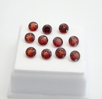 Paquete de 6,60 CTW Natural Naranja Rojo Espesartita Granate 5 mm Redondo Nambia Foto 1 de 4