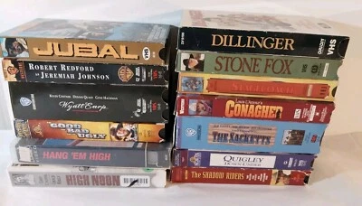 Vtg Lot of 13 VHS Western Classic Movie Eastwood Elliot Selleck Redford Costner  Foto 1 de 4