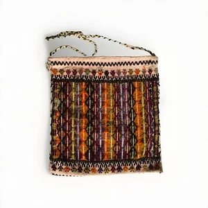 VINTAGE HANDMADE RUG BAG AFGHAN SALT BAG 27” - Picture 1 of 5