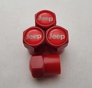 Jeep Plastic Wheel Valve Dust caps all models Red 11 Colours - Picture 1 of 2