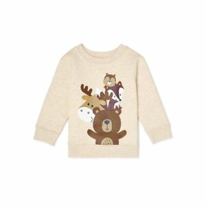 Garanimals Boys Brown Tan Long-sleeve Sweatshirt WOODLAND ANIMALS Size 18 Months