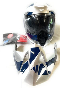 Fly Racing Motorcycle Odyssey Summit Helmet, Navy/Grey/White, Medium, 73-8336M - Picture 1 of 6