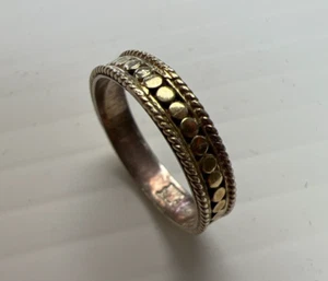 Anna Beck Sterling Silver 925 Gold Tone Classic Dotted Stack Ring Size 5.75 - Picture 1 of 5