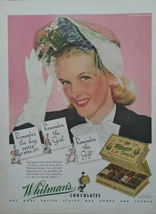 1944 vintage Whitman's chocolates print ad. Easter Bunny, Sally Victor - Bild 1 von 1