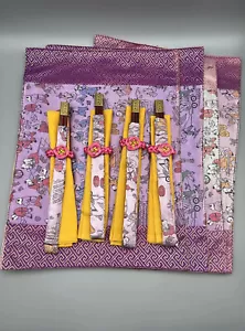 Chinese Set of 4 Silk Table Placemats and 4 Pair Chopsticks New! Unused! - Picture 1 of 7