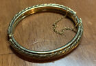 Gold Tone Bangle Bracelet Fashion With Safety Chain 7?