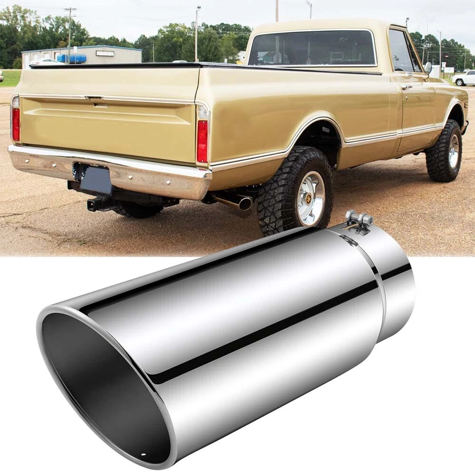 5" Inlet 6" Outlet 15" Length Exhaust Tip Stainless For Chevy C10 C20 C30 Pickup Foto 1 de 4