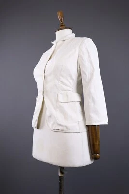 Chaqueta Blazer BRUNELLO CUCINELLI Blanco Lino Manga 3/4 Talla 40 Foto 1 de 4