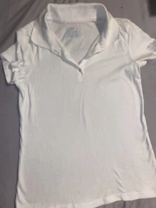 Girls’ Short Sleeve Jersey Uniform Polo Shirt - Cat & Jack White XL - Picture 1 of 3