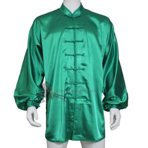 Kung fu Tai chi Jacket Martial arts Wing Chun Top Wushu Coat Silk Satin - Picture 1 of 6