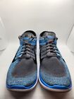 Nike Free 4.0 Flyknit Shoes Men's 15m Blue Gray Running Athletic Sneakers