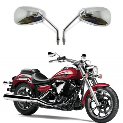 For Yamaha V Star 1300 1100 950 650 250 Chrome Motorcycle Rear View Side Mirrors - Image 1 of 4