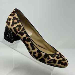 Michael Michael Kors Arabella Leopard Print Calf Hair Round Toe Pumps Size 7.5