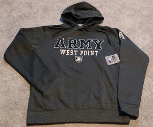 Nuovo! Pullover uomo taglia media esercito punto ovest grigio con cappuccio ricamato - Foto 1 di 8