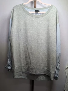 Trouve Damen einfarbig grau Baumwolle Langarm Rundhals Oberteil Shirt Gr. XL - Bild 1 von 8