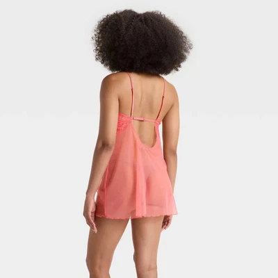 Women's Straight Neck Lingerie Babydoll Slip Dress - Image 1 of 3