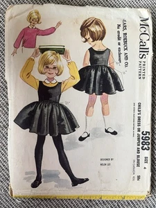VTG 60's McCall's 5983 Sewing Pattern - Dress Jumper - Girls SZ 4 - Complete - Picture 1 of 5