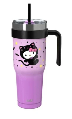 Vaso con mango de pajita de Halloween Hello Kitty de 40 oz Zak Designs, aspiradora de doble pared Foto 1 de 3