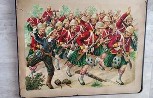 Militär viktorianisch gestanzt Chromolithoraph Krieg Schlacht Sammelalbum Karte schottisch - Bild 1 von 6