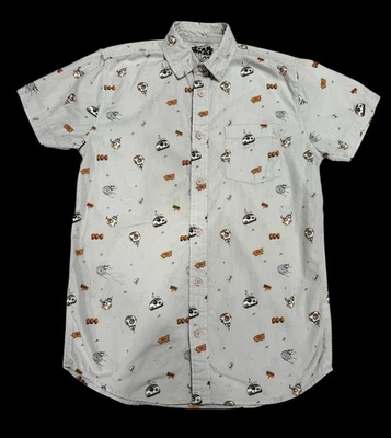 Camisa masculina manga curta Disney Star Wars colarinho botão frontal tamanho XS BB-8 Droid - Imagem 1 de 4