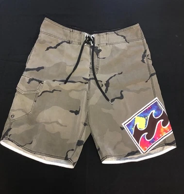 OG BILLABONG CAMO BOARD SHORTS WAR & PEACE TIE DYE OCCHILUPO OCCY TRUE SIZE 34 - Image 1 of 4