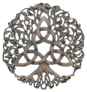 Trinity Knot Tree of Life Wall Plaque Decorative Spiritual Celtic Garden Art ... - Picture 1 of 3
