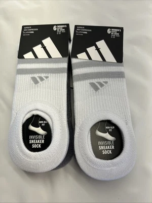 Calcetines deportivos Adidas para mujer 6 pk Superlite Clima Cool No Show. TALLA 5-10 NUEVO Foto 1 de 4