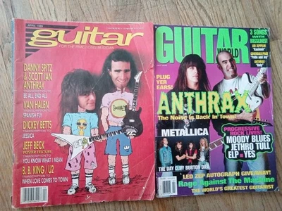 Anthrax Scott Ian Dan Spitz 2 Magazine Lot Guitar World Guitar For The. 19891993 Foto 1 de 4