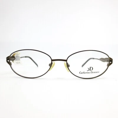 Catherine Deneuve CD-297 SBRN Eyeglasses Frames Brown Oval Half Rim 53-17-135 - Image 1 of 4