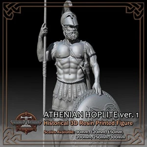 Hoplita griega ateniense 1 - Modelo de figura impresa en resina 3D - Escala 90 mm a 300 mm - Imagen 1 de 17