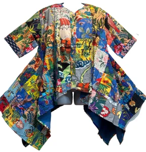 FUNKY STUFF high quality hippi gypsy patch boho cotton hanky lined TOP TUNIC 3X - Bild 1 von 7