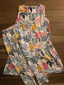 John Lewis Flowered Leggings And Top Set Girl 8 9 - Picture 1 of 1