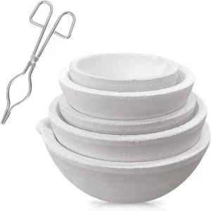 1x(6 pack ceramic crucible trays with 7.87 crucible tongs, for casting 3319 - Picture 1 of 7