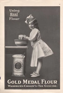 1909 Vintage GOLD MEDAL Real Flour Baking Print Ad - Picture 1 of 1