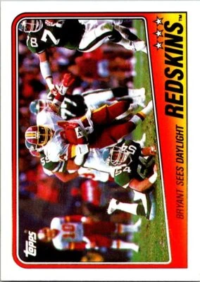 1988 Topps #7 Redskins Team Leaders - Kelvin Bryant football card 10A - Image 1 of 2
