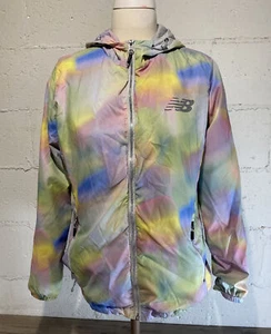 New Balance Rainbow Full Zip Windbreaker Hooded Jacket Size Large Girls (14-16) - Picture 1 of 11