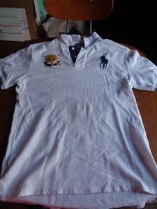 Polo da golf bianca Ralph Lauren ragazzo BLACKWATCH taglia L (14-16) Big Pony - Foto 1 di 7