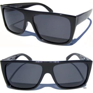 Polarizes Lens Flat Top Black Lens Classic Anti Glare Sunglasses Shades - Picture 1 of 2